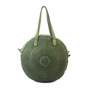 15■ Ovale Handtasche Ledertasche für Damen aus geflochtene Leder 